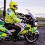 Police motorcycle test passed by Dr Ian Mew