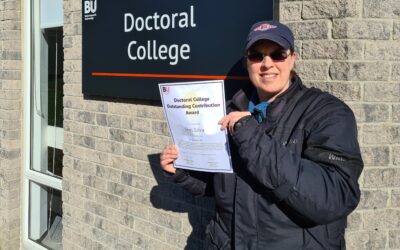 Shel Silva receives Outstanding Contribution Award from Bournemouth University Doctoral College